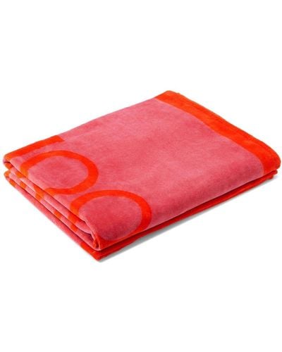 Jimmy Choo Logo-print Cotton Beach Towel - Red
