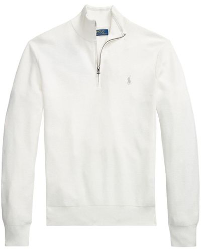 Polo Ralph Lauren Polo Pony Zip-up Sweater - White