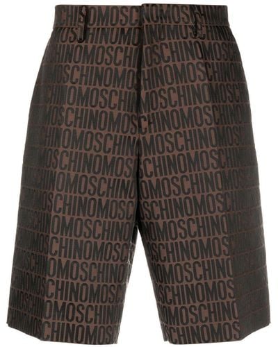Moschino Shorts aus Monogramm-Jacquard - Grau