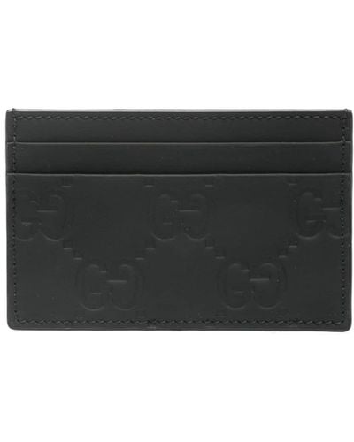 Gucci GG Supreme Leather Card Holder - Black