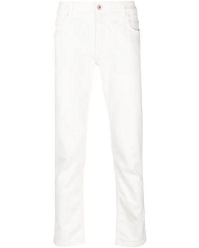 Eleventy Slim-cut Low-rise Jeans - White