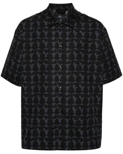 Moncler Logo-print Short-sleeve Shirt - Black