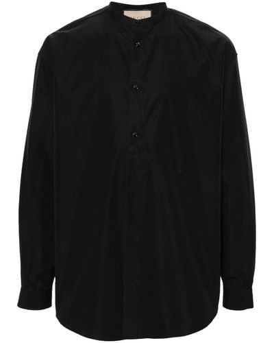 Gucci Band-collar Cotton Shirt - Black