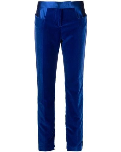 Tom Ford Pantalon de tailleur en velours - Bleu