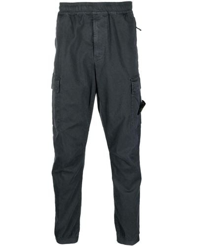 Stone Island Elasticated Band Cargo Pants In Stretch Broken Twill Cotton - Grey