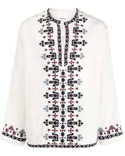 Isabel Marant Embroidered Design Shirt - White