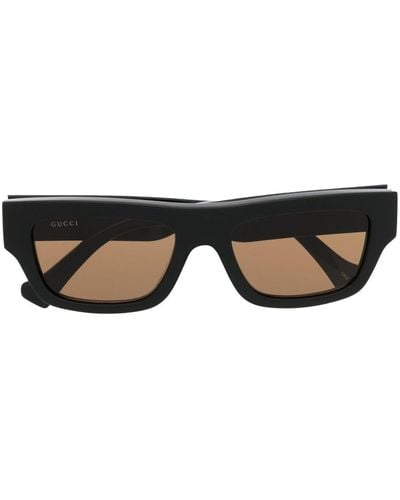 Gucci Square-frame Tinted-lenses Sunglasses - Brown