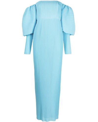 Solace London Geribbelde Maxi-jurk - Blauw