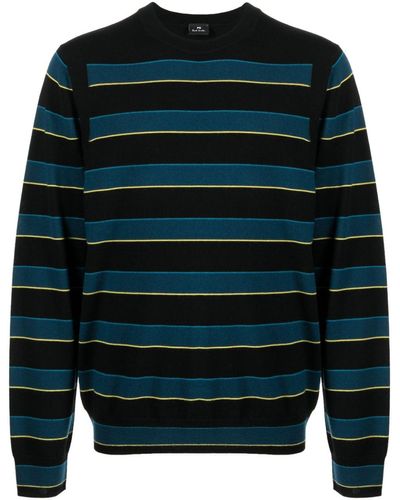 PS by Paul Smith Striped Merino Sweater - Blue