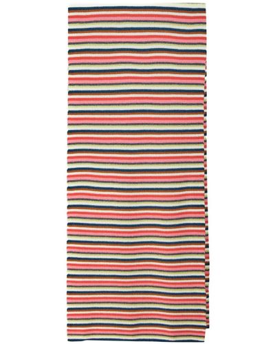 12 STOREEZ Striped Wool-cashmere Scarf - Red