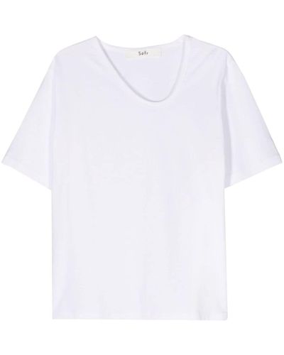 Séfr Camiseta Uneven - Blanco