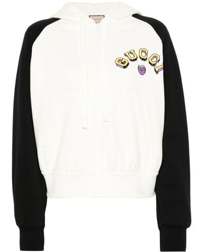 Gucci Sudadera con capucha y logo - Negro