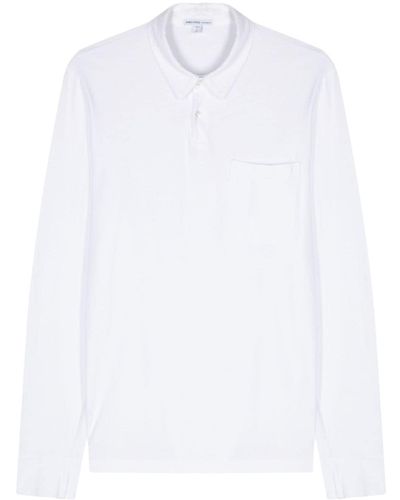 James Perse Jersey Longsleeved Polo Shirt - White