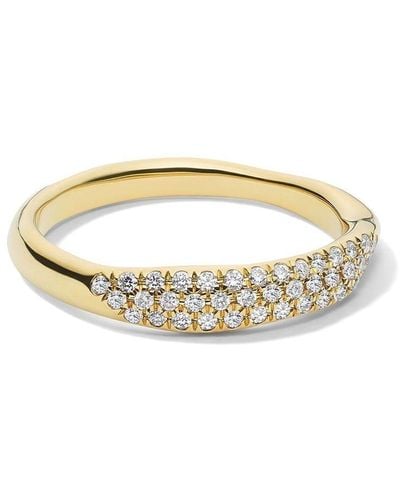 Ippolita 18kt Yellow Gold Stardust Top Squiggle Diamond Band Ring - Metallic