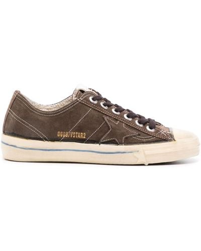 Golden Goose V Star Star-patch Lace-up Trainers - Brown