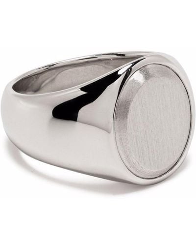 Tom Wood Oval Silver Top Ring - Metallic
