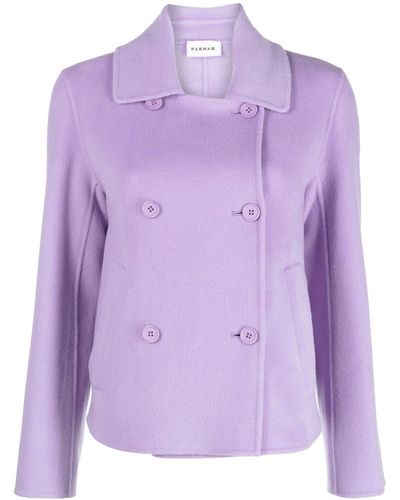 P.A.R.O.S.H. Double-breasted Wool-cashmere Jacket - Purple