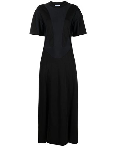 Mugler Organic-cotton Side-slit Maxi Dress - Black