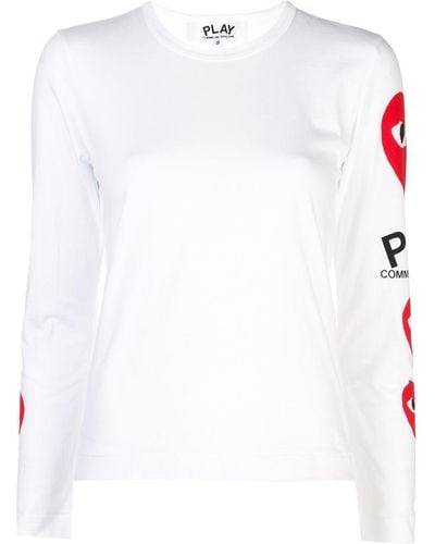 COMME DES GARÇONS PLAY Logo Heart Sweatshirt - White