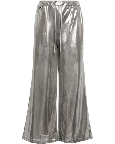 Doublet Metallic-finish Wide-leg Trousers - Grey