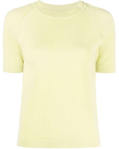 Barrie Cashmere Short-sleeve Top - Yellow