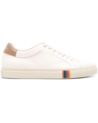 Paul Smith Basso Leather Trainers - Natural