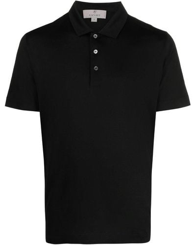 Canali Short-sleeved Polo Shirt - Black