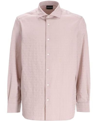 Emporio Armani Logo-print Cotton Shirt - Pink