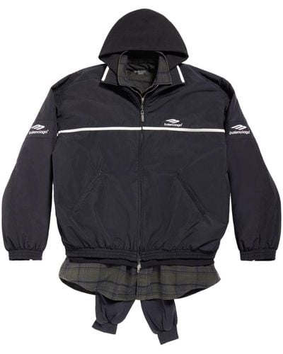 Balenciaga 3b Sports Icon Layered Jacket - Black