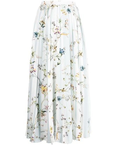 Erdem Floral-print Flared Skirt - White
