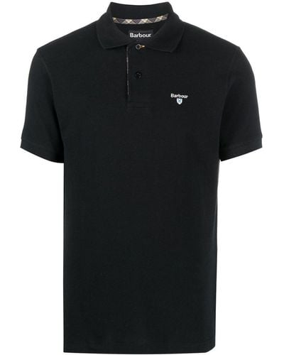 Barbour Logo Embroidered Polo Shirt - Black