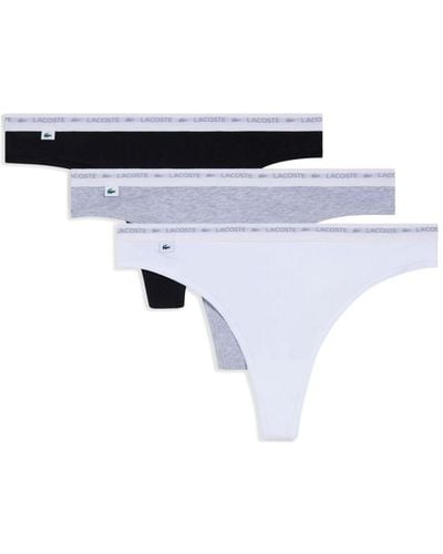 Lacoste Logo-waistband Thong (pack Of Three) - White