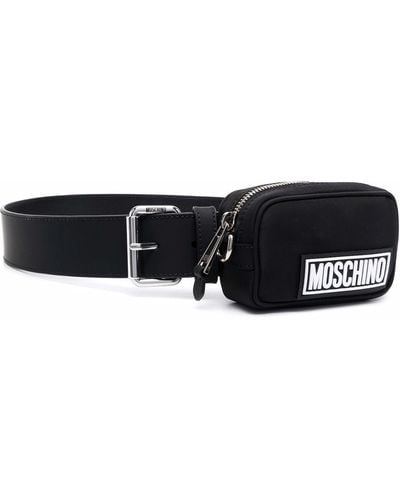 Moschino Logo-pouch Belt - Black