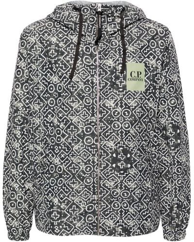 C.P. Company Inca-print Hooded Jacket - Grey