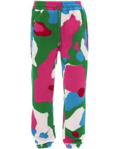 JW Anderson Graphic-print Fleece Trousers - Pink