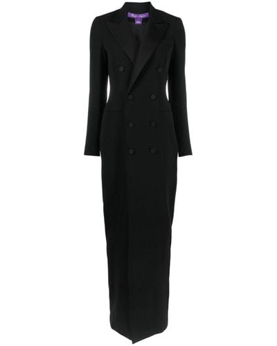 Ralph Lauren Collection Vestido largo con doble botonadura - Negro
