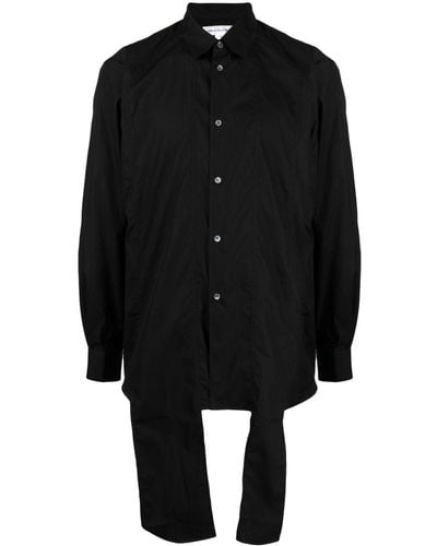 Comme des Garçons Asymmetric-hem Cotton Shirt - Black