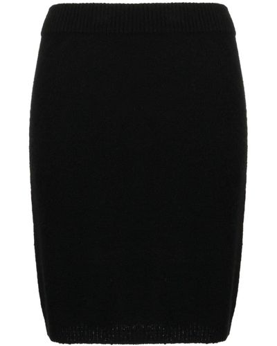 Cashmere In Love Ula Brushed-effect Miniskirt - Black