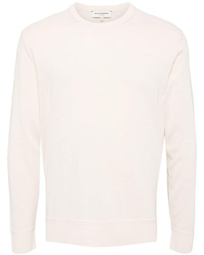 MAN ON THE BOON. Knitted cotton-blend sweater - Bianco