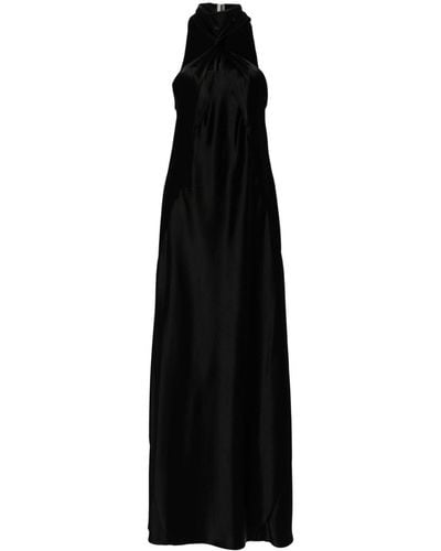 Galvan London Portico サテンイブニングドレス - ブラック