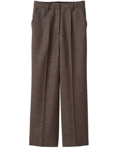 Miu Miu Check-pattern Wool Pants - Brown