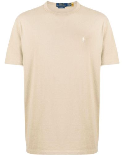 Polo Ralph Lauren Polo Pony Embroidered Cotton T-shirt - Natural