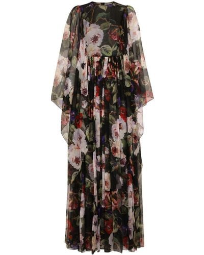 Dolce & Gabbana Maxi-jurk Met Bloemenprint - Zwart