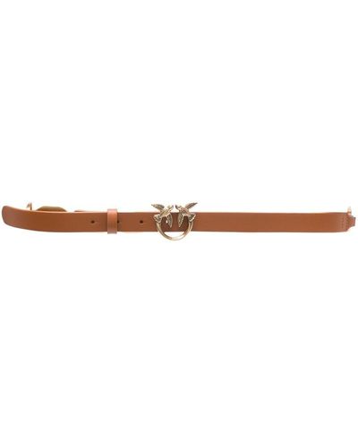 Pinko Logo-buckle Leather Belt - Brown