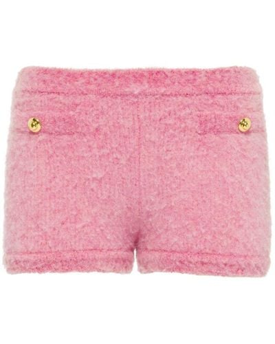 Miu Miu Bouclé Virgin-wool Shorts - Pink