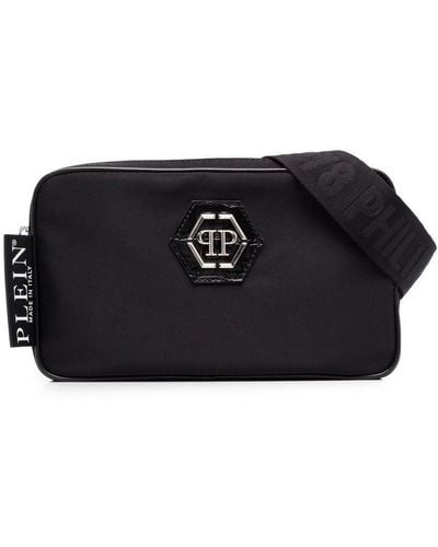 Philipp Plein Marsupio Hexagon con placca logo - Nero