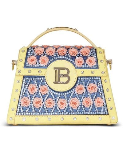 Balmain B-buzz Dynasty Embellished Handbag - White