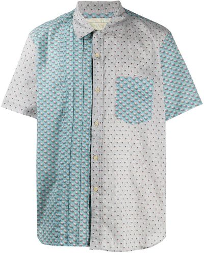By Walid Carson Panelled Shirt - Blue