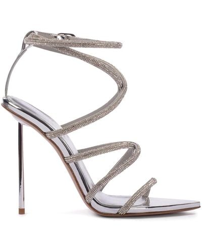 Le Silla Bella Rhinestone Sandals - Metallic