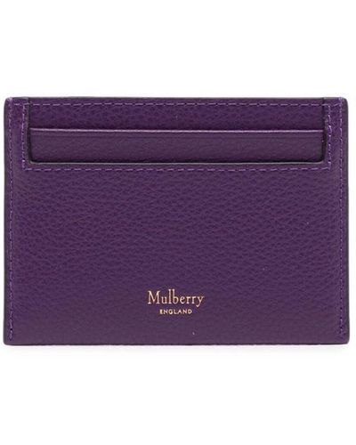 Mulberry Logo-stamp Leather Cardholder - Purple